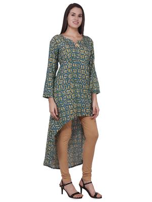 printed high low kurta - 16700079 - Standard Image - 2