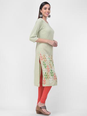 printed straight kurta - 16700155 - Standard Image - 2