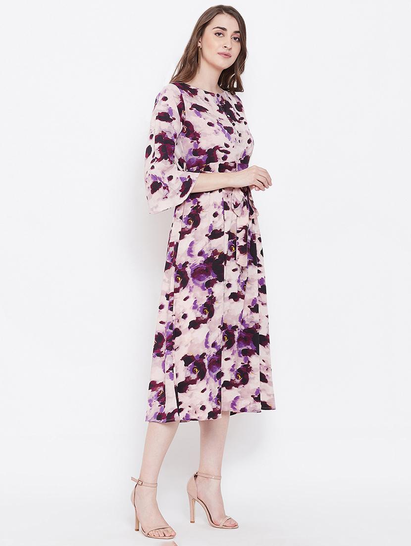 tie knot floral a-line dress - 16700256 - Zoom Image - 2
