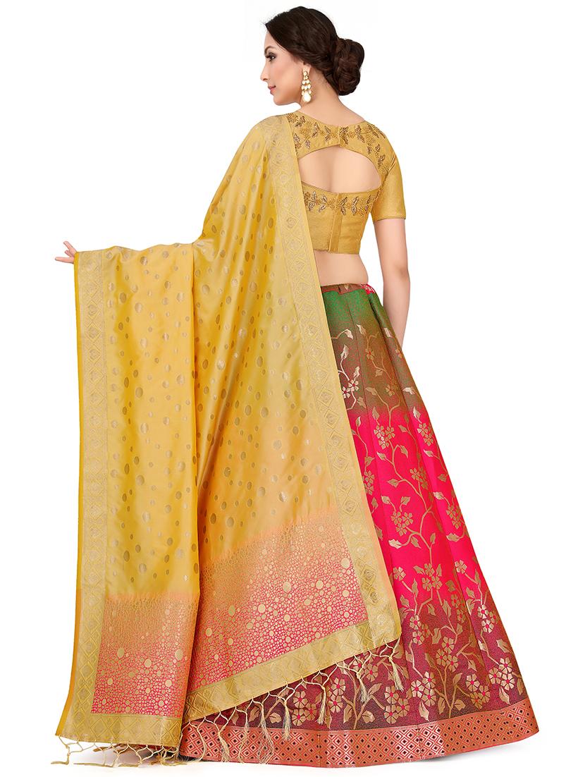 foil print contrast kalidar lehenga - 16700287 - Zoom Image - 2