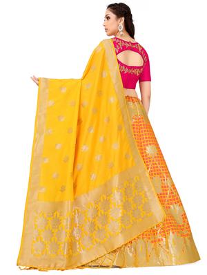 foil print contrast kalidar lehenga - 16700294 - Standard Image - 2