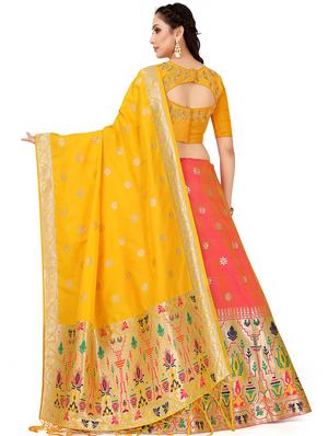 foil print contrast kalidar lehenga - 16700304 - Standard Image - 2