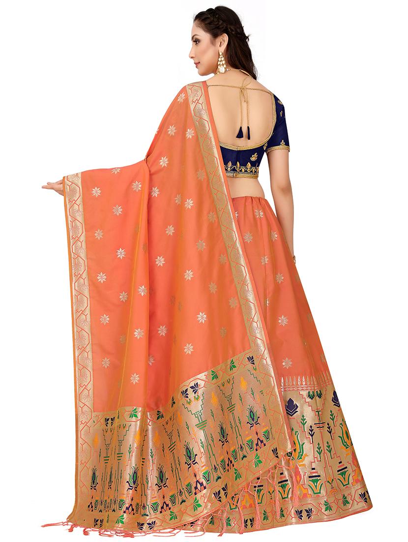 foil print contrast kalidar lehenga - 16700309 - Zoom Image - 2