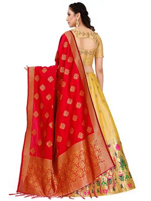 foil print contrast kalidar lehenga - 16700312 - Standard Image - 2