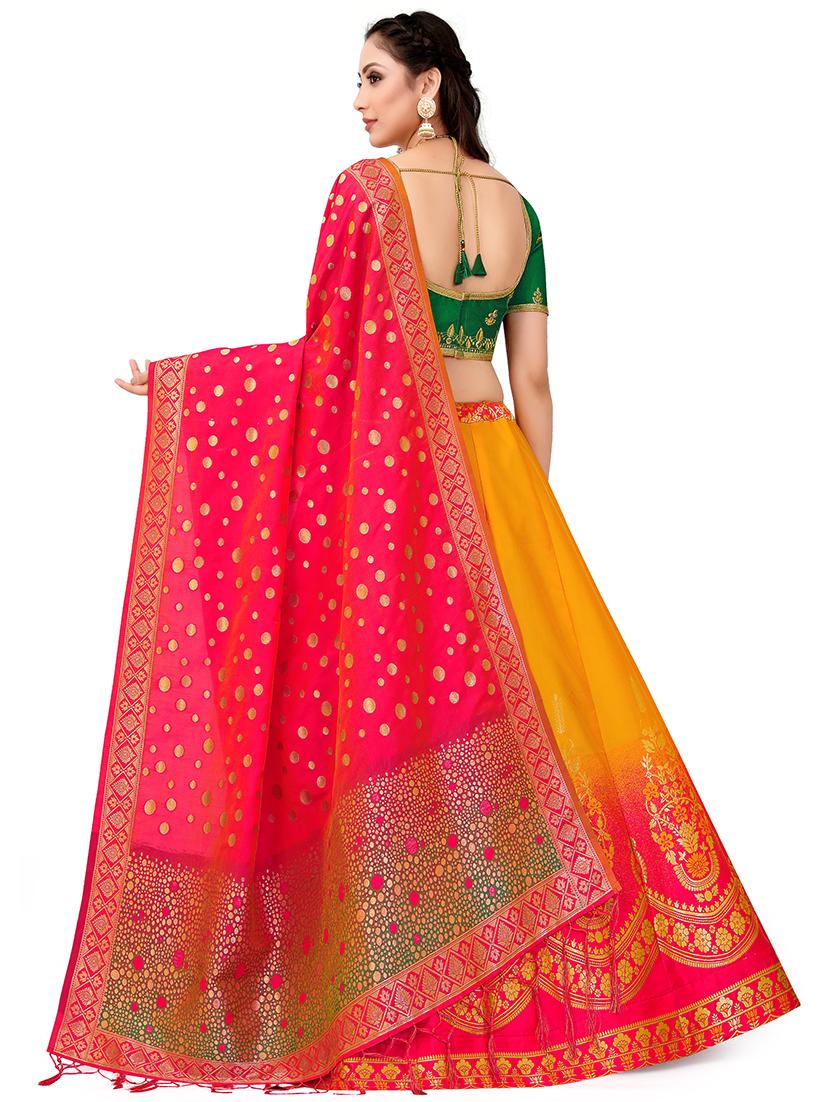 foil print contrast kalidar lehenga - 16700315 - Zoom Image - 2