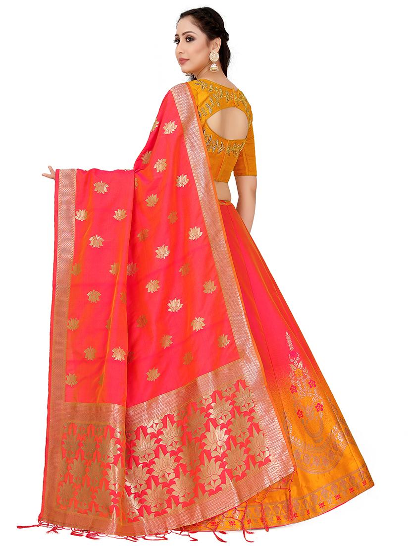 foil print contrast kalidar lehenga - 16700319 - Zoom Image - 2