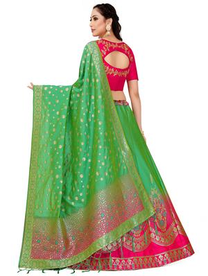 foil print contrast kalidar lehenga - 16700320 - Standard Image - 2