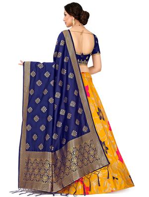foil print contrast flared lehenga - 16700322 - Standard Image - 2