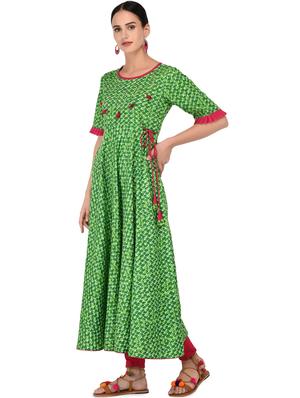 animal print anarkali kurta - 16700755 - Standard Image - 2