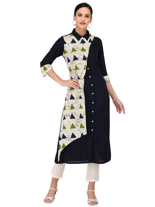 geometrical a-line kurta - 16700776 - Standard Image - 1