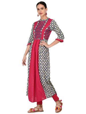 printed a-line kurta - 16700783 - Standard Image - 2