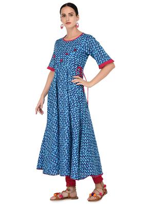 printed flared kurta - 16700799 - Standard Image - 2