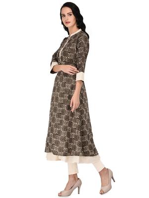 printed flared kurta - 16700800 - Standard Image - 2