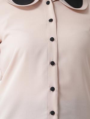 contrast detail peterpan collar shirt - 16700829 - Standard Image - 5