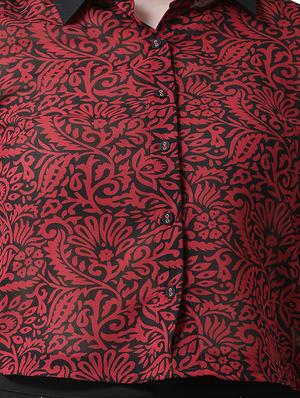 cut out sleeved printed shirt - 16700833 - Standard Image - 5