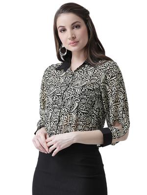 cut out sleeved floral shirt - 16700834 - Standard Image - 2