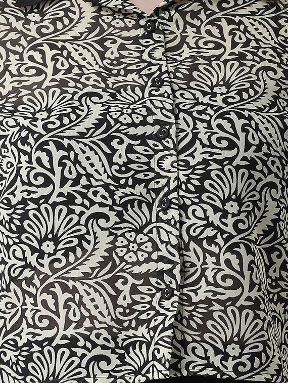 cut out sleeved floral shirt - 16700834 - Zoom Image - 5