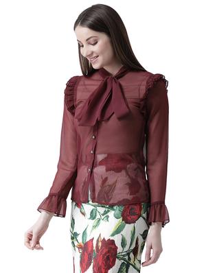 tie up neck frill detail shirt - 16700835 - Standard Image - 2