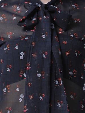 tie up neck frill detail shirt - 16700836 - Standard Image - 5