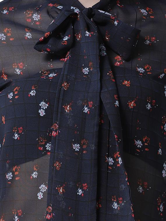 tie up neck frill detail shirt - 16700836 - Zoom Image - 5