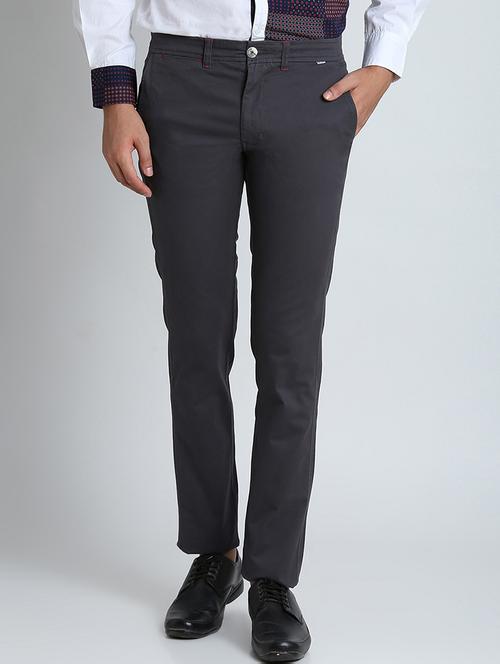 grey solid chinos - 16701002 - Standard Image - 1
