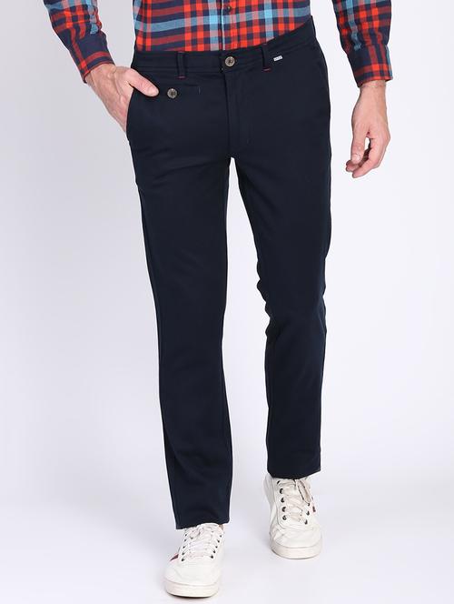 dark blue solid chinos - 16701003 - Standard Image - 1