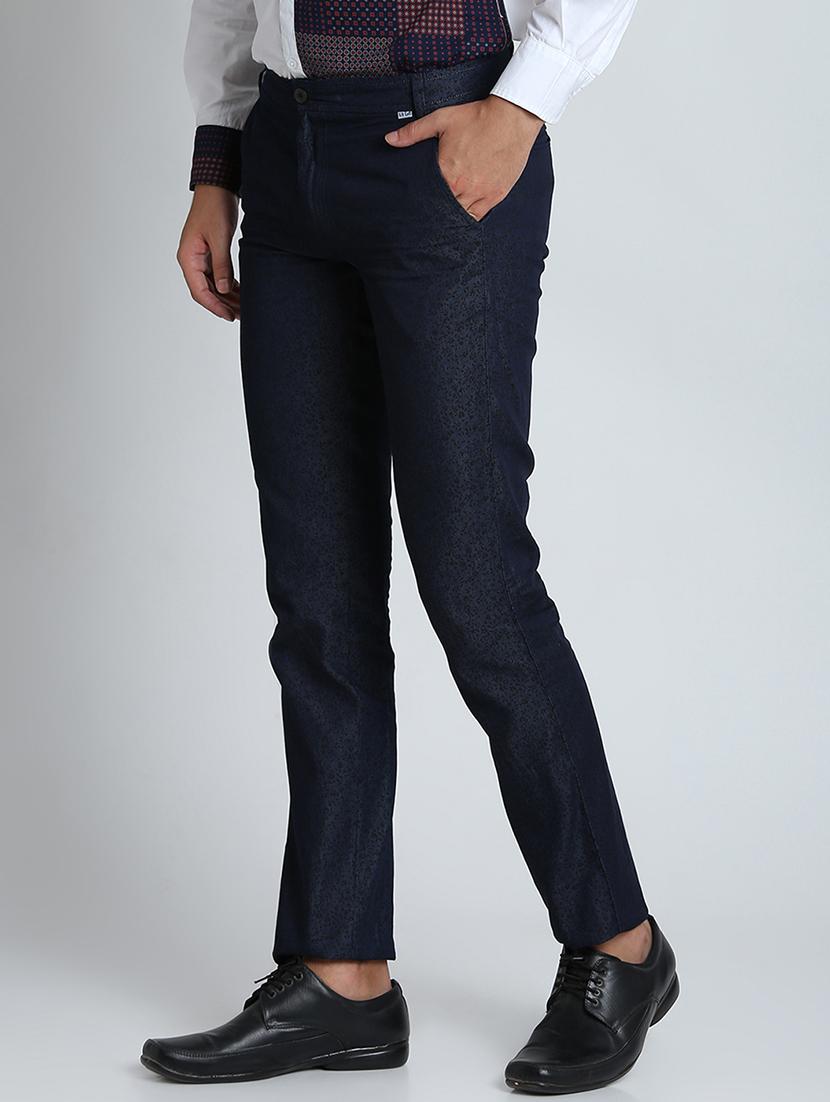 dark blue printed chinos - 16701022 - Zoom Image - 2