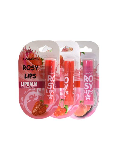 mars rosy lips balm starwberry, pink lolita, cherry kiss pack of 3 - 16701068 - Standard Image - 1