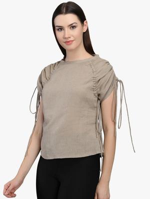 ruched detail raglan sleeved top - 16701142 - Standard Image - 2