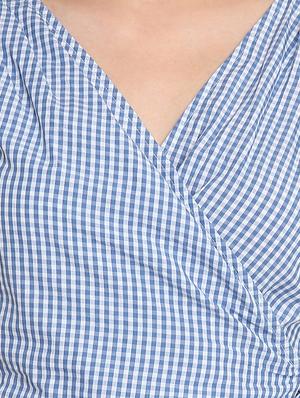 tie front gingham checkered top - 16701217 - Standard Image - 5