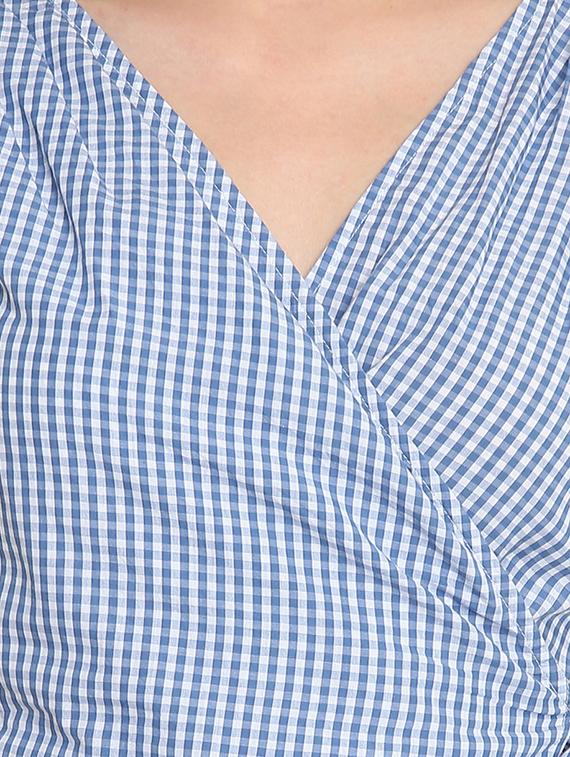 tie front gingham checkered top - 16701217 - Zoom Image - 5
