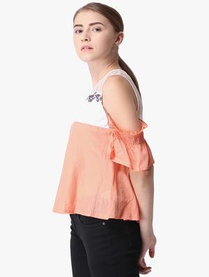 cold shoulder color block top - 16701416 - Standard Image - 2