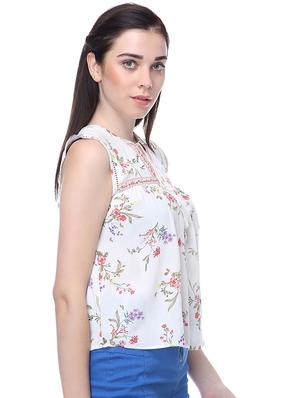 tie up neck floral top - 16701474 - Standard Image - 2