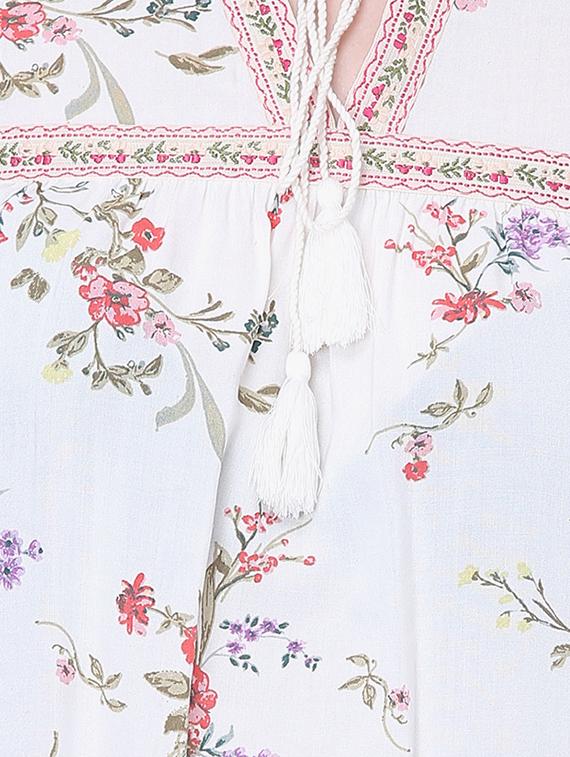 tie up neck floral top - 16701474 - Zoom Image - 5
