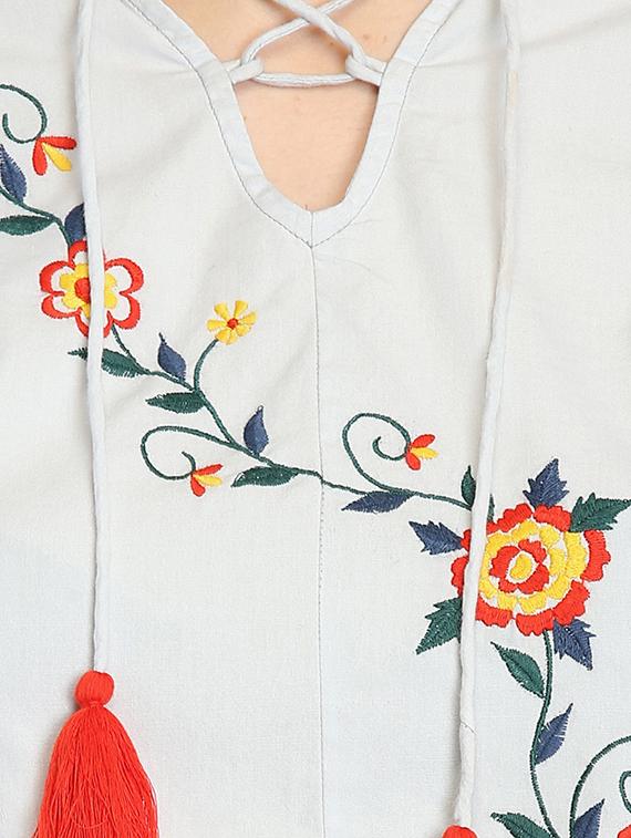 ruffle detail laced back top - 16701481 - Zoom Image - 5