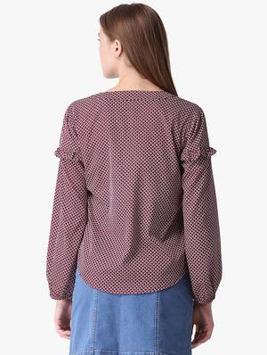 tassel detail printed top - 16701483 - Standard Image - 2