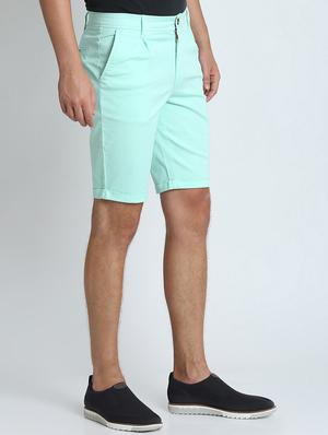 green solid bermuda shorts - 16701849 - Standard Image - 2