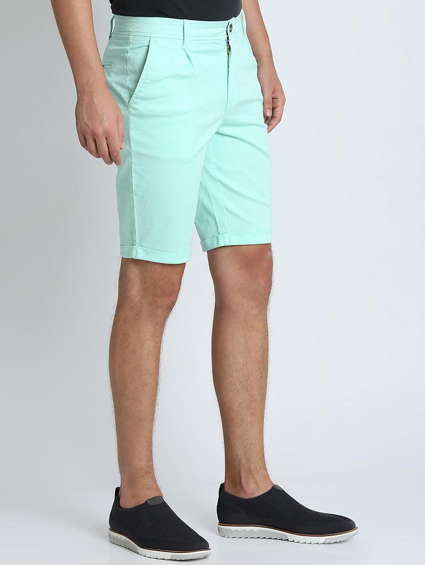 green solid bermuda shorts - 16701849 - Zoom Image - 2