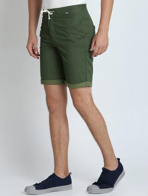 green solid bermuda shorts - 16701865 - Standard Image - 2