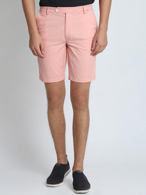 pink solid bermuda shorts - 16701869 - Standard Image - 1