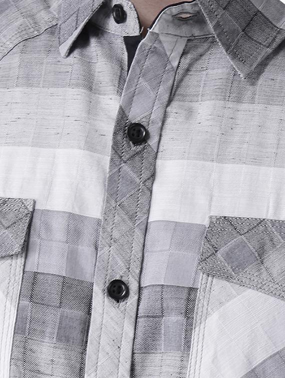 grey checkered casual shirt - 16702088 - Zoom Image - 5