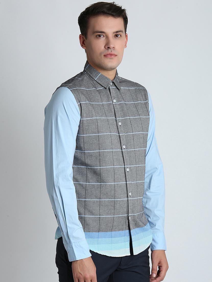grey checkered casual shirt - 16702100 - Zoom Image - 2