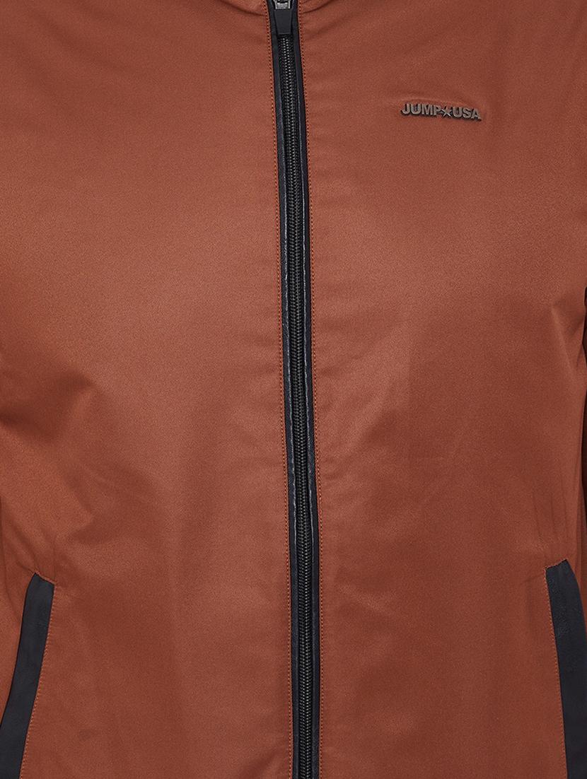 brown solid bomber jacket - 16702355 - Zoom Image - 5
