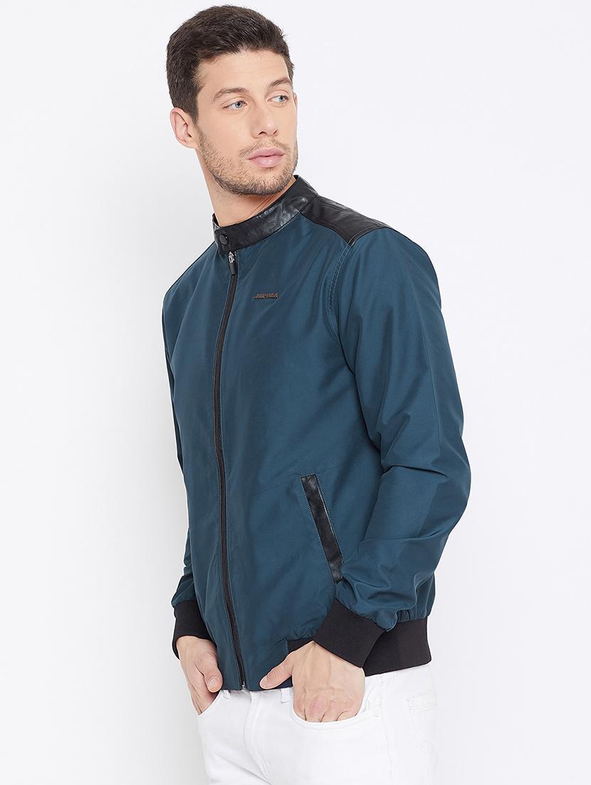 blue solid bomber jacket - 16702356 - Zoom Image - 2