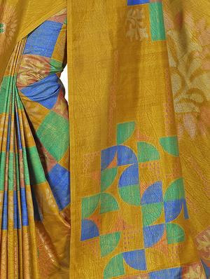 checkered printed saree with blouse - 16702444 - Standard Image - 2