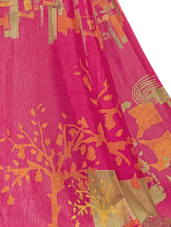 abstract printed saree with blouse - 16702466 - Zoom Image - 2