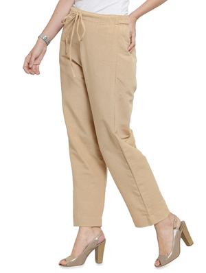 tie front solid flat front trouser - 16702677 - Standard Image - 2