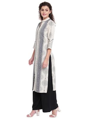 printed straight kurta - 16702741 - Standard Image - 2