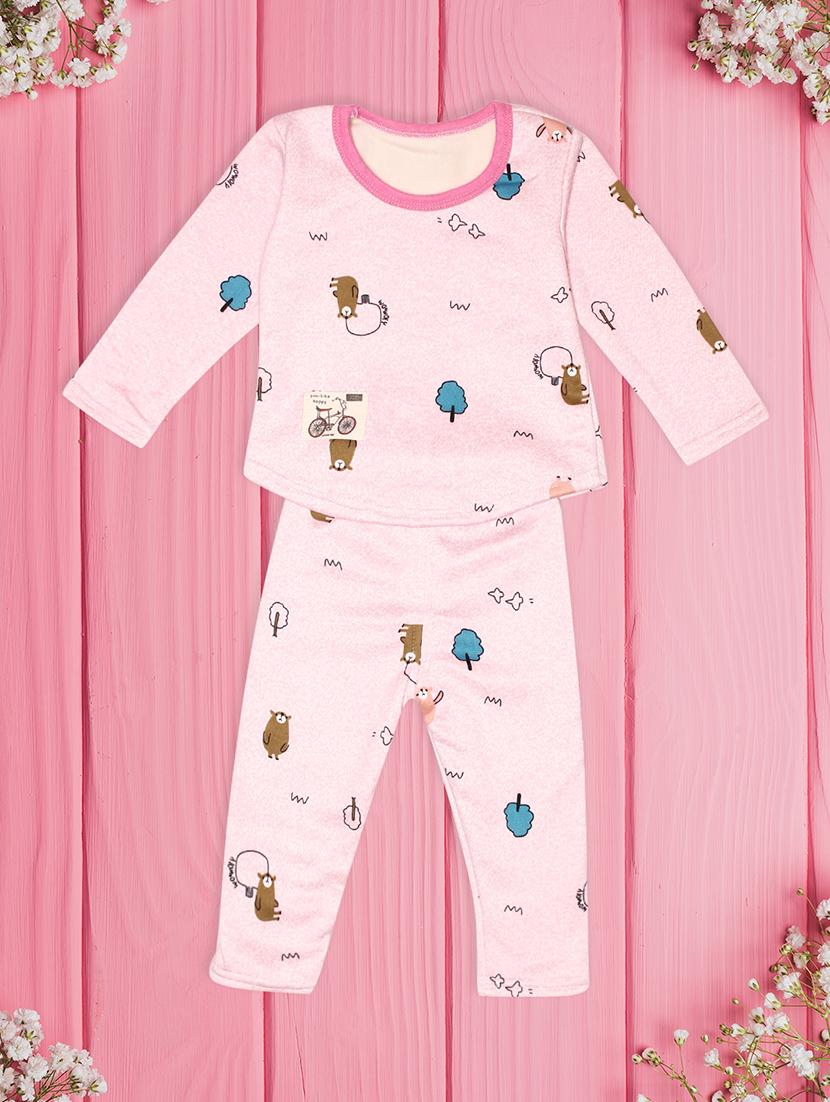 pink cotton pyjama set nightwear - 16703036 - Zoom Image - 2