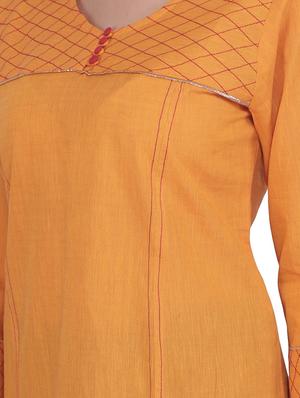solid straight kurti - 16703070 - Standard Image - 5